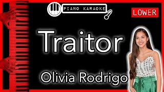 Traitor LOWER 3  Olivia Rodrigo  Piano Karaoke Instrumental [upl. by Ijat]