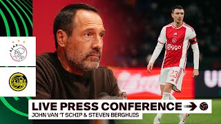 🎙️ LIVE 1615  Persconferentie John van t Schip en Steven Berghuis voor Ajax  BodøGlimt [upl. by Harvey628]