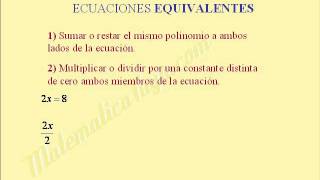 Ecuaciones equivalentes Soluciones extrañas [upl. by Ahsitil79]