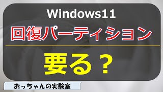 【Windows11】回復パーティションって要るの [upl. by Clemens]