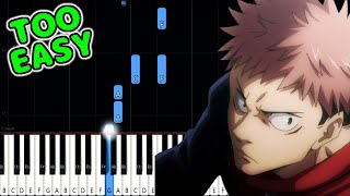 KAIKAIKITAN  Jujutsu Kaisen OP  EASY Piano Tutorial animelovemen [upl. by Grory118]