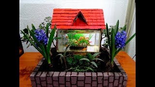 Make Aquarium in a mini Garden  DIY [upl. by Dane790]