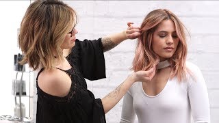 How To Balayage  Rose Gold Hair Painting with POWER BLONDE [upl. by Shererd952]