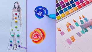 17 Cool Art ideas  Painting tutorials  Easy Art Tips amp Hacks [upl. by Atiseret]