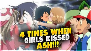 4 times when girls Kissed Ash  Ash X Pokegirls l Ash Kiss l Love intrest l Explained [upl. by Reggi]