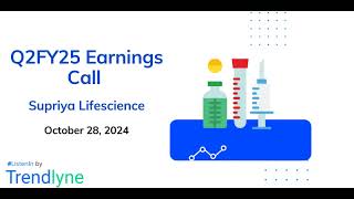 Supriya Lifescience Earnings Call for Q2FY25 [upl. by Adnarrim]