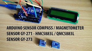 Arduino magnetometer sensor gy271 qmc5883l dan gy273 hmc5883l sensor compas dan arah mata angin [upl. by Osnofledi]