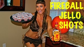 Halloween FIREBALL Jello Shots HOW TO make FIREBALL jello shotsamp bloopers [upl. by Anitsuj]