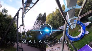 Galactica 4K MultiAngle On Ride POV  Alton Towers Resort [upl. by Dehlia]