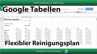 Flexiblen Reinigungsplan  Putzplan erstellen Google Tabellen  Spreadsheets [upl. by Allemap]