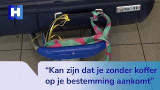 Koffers met stickers en lintjes raken juist vaker kwijt op Schiphol [upl. by Amian799]