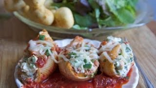 Cheesy Chicken amp Spinach Stuffed Shells Recipe [upl. by Annehs]