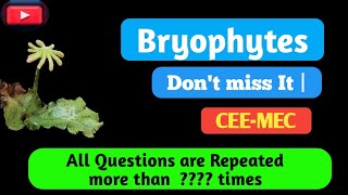 Bryophytes  CEEMEC  Class 11  past Questions [upl. by Lyrrehs]