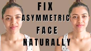 HOW TO FIX ASYMMETRICAL FACE amp JAW NATURALLY  HOW TO FIX FLAT SIDE OF FACE  LIFT DROOPY FACE [upl. by Tedder907]