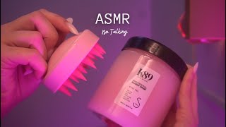 ASMR No Talking Hair Care Treatments Oils Scalp Massage amp Brushing Hair  Layered Sounds [upl. by Ahsal]