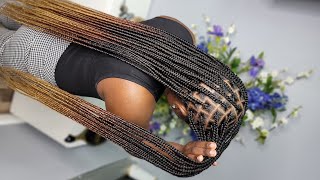 12 million Knotless boxbraids Ombre Medium knotless braids hip length [upl. by Gisser]