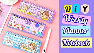 DIY weekly planner notebook  how to make a cute planner notebook [upl. by Mahala]