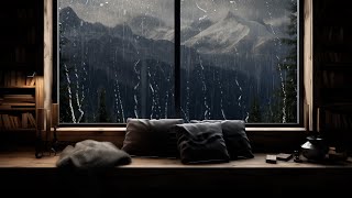 Relaxing Rainfall Background Noise for Stress Reduction  Rain Thunder Window [upl. by Retsim602]