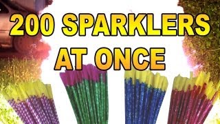 Lighting 200 Sparklers at Once [upl. by Eniac925]