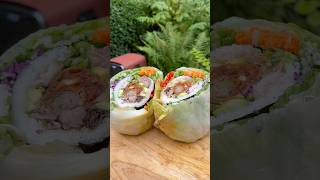 Fancied some simple Gyoza Spring Roll Sushi Summer Roll Burrito for lunch 😋 asianfood burrito [upl. by Weikert]