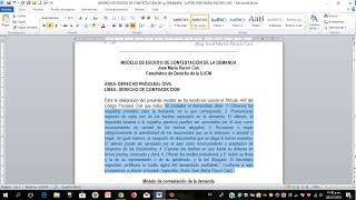 TUTORIAL CÓMO HACER UNA CONTESTACION DE LA DEMANDA [upl. by Yaras]