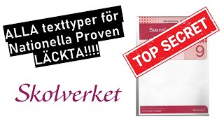 ALLA texttyper för Nationella Provens skrivdel [upl. by Nnyleahs]