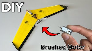 Make Rc Flying Wing With Brushed Motor rcplane aeroplane [upl. by Littell]