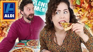 Aldi Vegan PIZZA Taste Test And REVIEW [upl. by Dnalel828]