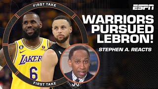 Stephen A LeBron playing with Steph Curry would have been a dream come true  First Take [upl. by Alig766]