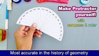 Diy protractor with compass and ruler [upl. by Doowrehs]