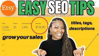 Easy SEO Tips for New Etsy Sellers  Run up your SALES rank organically [upl. by Durware679]