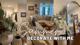 Summer Decorate With Me 2024  Summer Decorating Ideas  Living Room Refresh  Neutral Cottage Decor [upl. by Olney573]