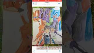 evangelion en watercolor 🤍🪽 Aartist [upl. by Hpesoy]