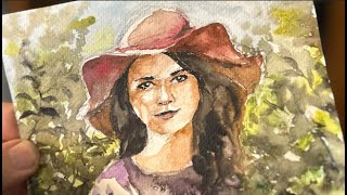 Watercolor Painting The Garden Woman [upl. by Harhay897]