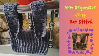 Crochet Armchair Organizer using Bar Stitch  Armrest Couch Holder  How to Crochet  Club Crafteria [upl. by Bashemath694]