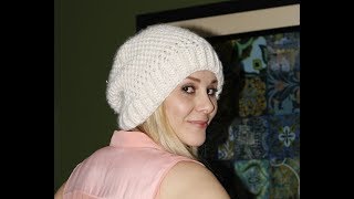 How to Knit a Slouchy Beanie Hat  Shortened Version [upl. by Faubion]