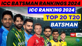 ICC Ranking 2024  Top 20 T20I Batsman 2024  Cricket [upl. by Dorian]