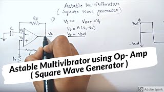 ASTABLE MULTIVIBRATOR using opamp explained in simple way  square wave generator  In hindi [upl. by Ennovihc697]