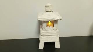 DIY Japanese lantern made of paper plastic and rope фонарь [upl. by Aymik]