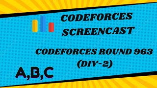 CodeForces Screencast Div2 Round963  ABC solved [upl. by Aennaej]