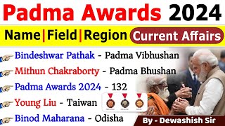 Padma Awards 2024  पद्म पुरस्कार 2024  Current Affairs 2024  Padma Awards 2024 Winner List [upl. by Notseh]