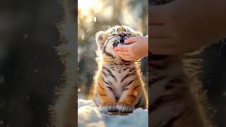 Up Close and Personal with a Baby Tiger tigershortsnaturefunnycute [upl. by Tuinenga]