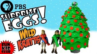 PBS CHRISTMAS PlayDoh Surprise Egg WILD KRATTS CHRISTMAS TREE Wild Kratts PARODY PBS TOYS [upl. by Ativahs]