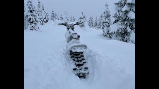 Husqvarna TE300i Timbersled Riot snowbike deep snow test ride [upl. by Compte233]