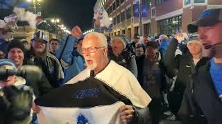 Detroit Lions fans celebrate victory over Tampa Bay [upl. by Nwahsaj]