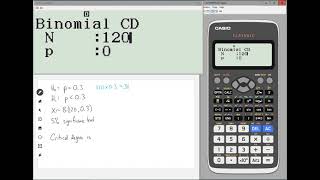 Classwiz HowTo Finding a Less Than Critical Region for Binomial Hypothesis Testing [upl. by Peck773]