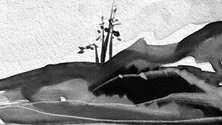 Sumi e watercolor painting using Painter [upl. by Kcitrap]