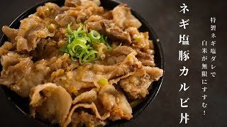 33万回再生超え！マジで世界一旨いネギ塩豚カルビ丼の作り方をもう一度紹介する！ [upl. by Arlina871]