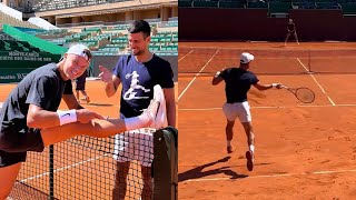 Novak Djokovic vs Holger Rune BRUTAL Practice Match  Monte Carlo 2024 [upl. by Saitam839]