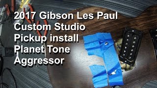 Gibson Les Paul Custom Studio pickup change to Planet Tone Aggressor pickup [upl. by Milka]